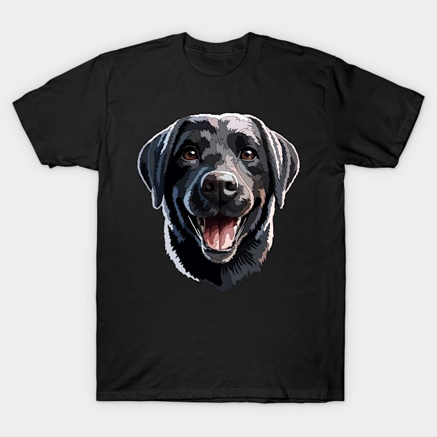 Happy Black Labrador Dog T-Shirt by Jo_aRty